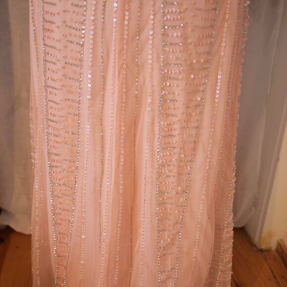 vtg 90s CACHE Y2K Pink Sequins Beaded Mermaid Maxi Dress Whimsigoth Fairycore 6 - Picture 12 of 16